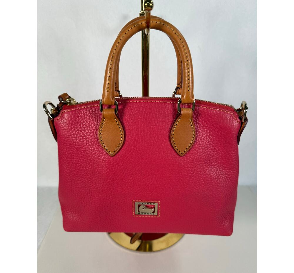Dooney & Bourke Geena Satchel Hot Pink Pebble Grain Leather Handbag $348